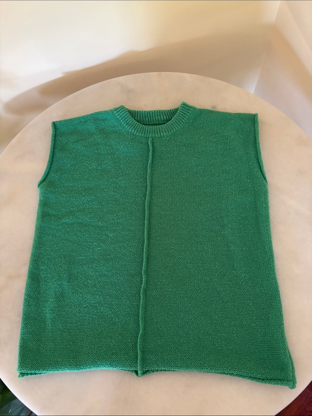 Green Sleeveless Knit Sweater Vest